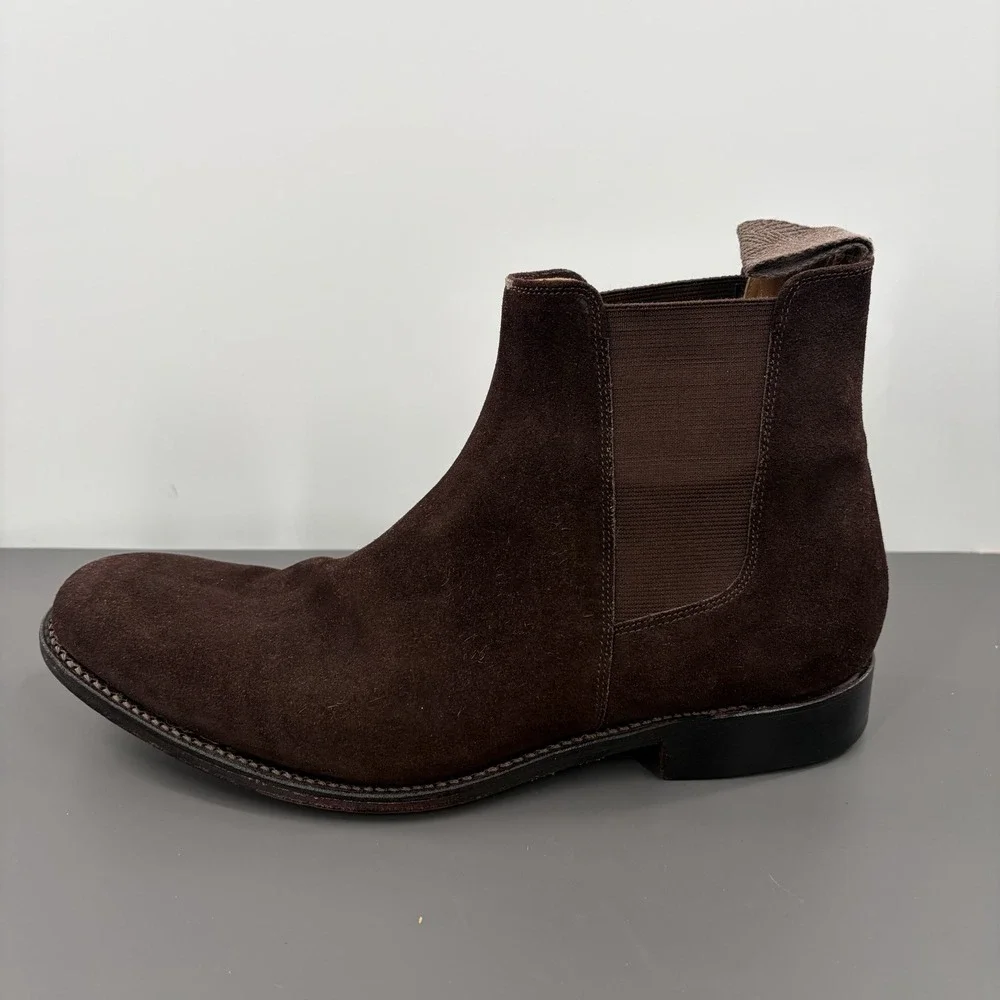 GRENSON Declan Brown Suede Chelsea Boots‎ US Size 9, UK Size 8 F England Dressy